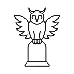 Wise Owl With Wings Outstretched