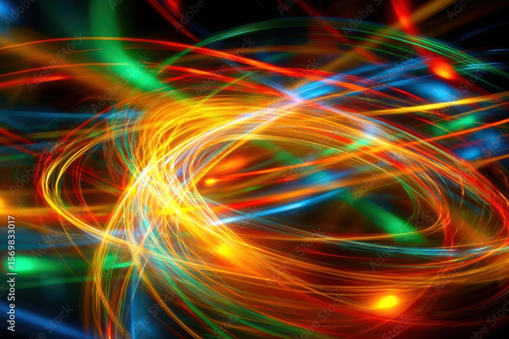 Poster a mesmerizing abstract background featuring vibrant colorful lights creating a dynamic and energetic