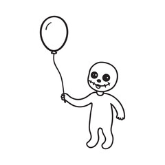 Cute Zombie With Floating Balloon