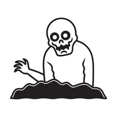 Undead Zombie Emerging From Grave