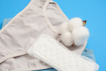 women's comfortable panties, pad and cotton flower, feminine hygiene products made of natural...