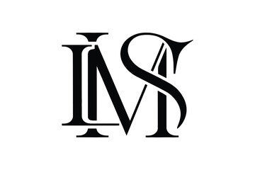 A stylized monogram consisting of the letters i m and s in black ink