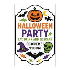 Halloween Colored Invitation Label Design