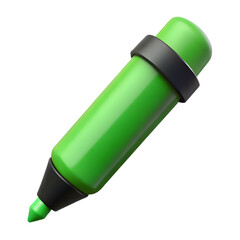 A green highlighter isolated on transparent background