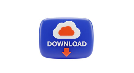 Fototapeta premium Download cloud button icon, downloading from server, mobile app, web application