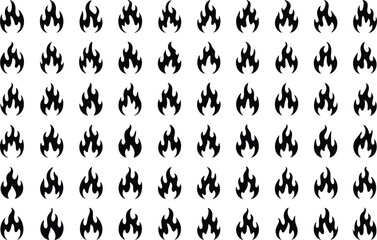 set of black silhouettes of flowers