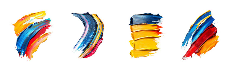 Abstract Acrylic Paint Strokes Composition on Creates Bold Visuals