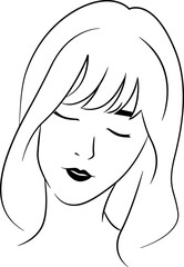line art female face