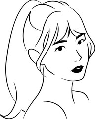 line art woman face