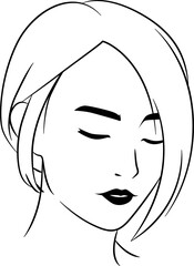 line art woman