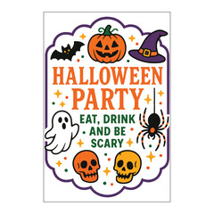 Halloween Colored Invitation Label Design