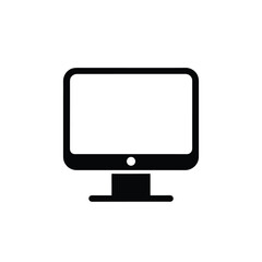 PC monitor black color icon on white background
