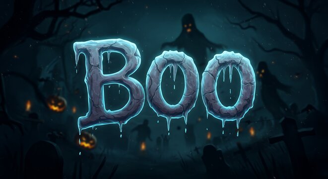 Boo text on Halloween night
