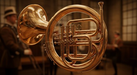 Brass Instrument French Horn Gold Music