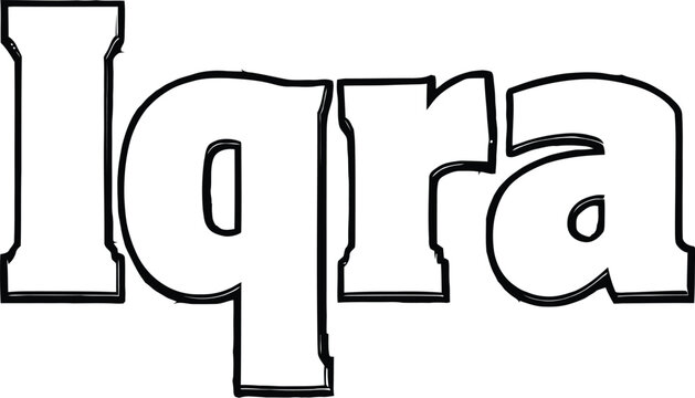 "Iqra" &mdash; Bold Outlined Typography Celebrating the Command to Read and Seek Knowledge