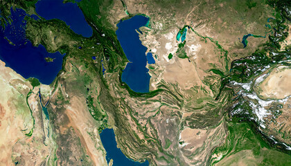 Image of the Caspian Sea taken by satellite from space