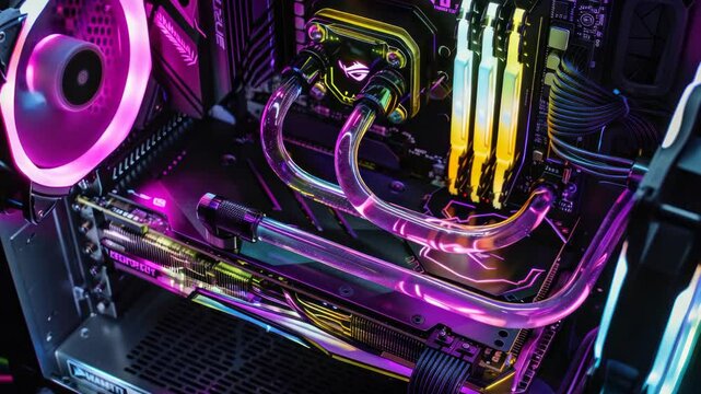Custom built pc with colorful led lighting