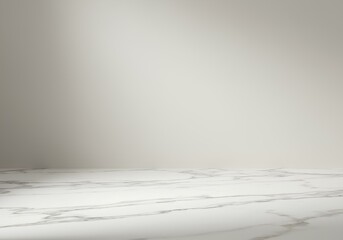 Minimalist Marble Surface with Soft Sunlight Shadow