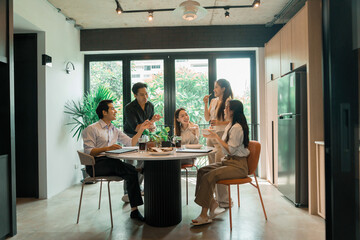 Businessmen working in a team.