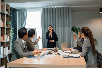 Businessmen working in a team.