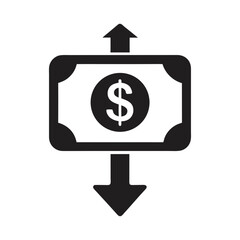 silhouette money transfer icon vector illustration