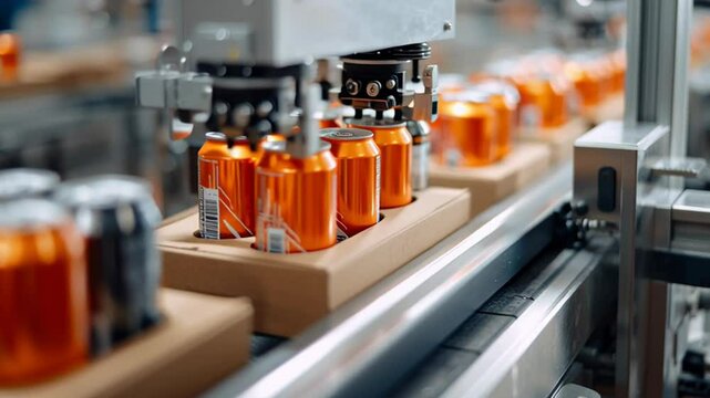 Automated beverage canning line: precision in modern manufacturing facility
