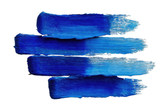 Bold, horizontal, blue paint strokes