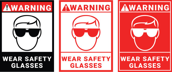 classic eye protection safety glasses goggles required warning alert attention danger sign in blue circle symbol vector isolated on transparent background