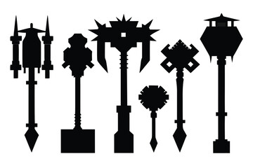 Silhouettes of old city lampposts and trees against a vintage sky