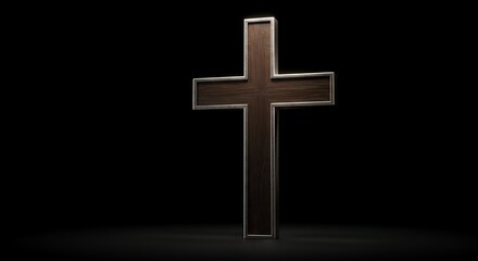 Cross Symbol on Black Background