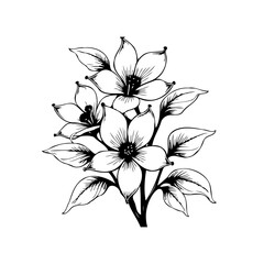 Elegant floral bouquet featuring delicate petals and leaves creates a timeless artistic presentation offering botanical beauty