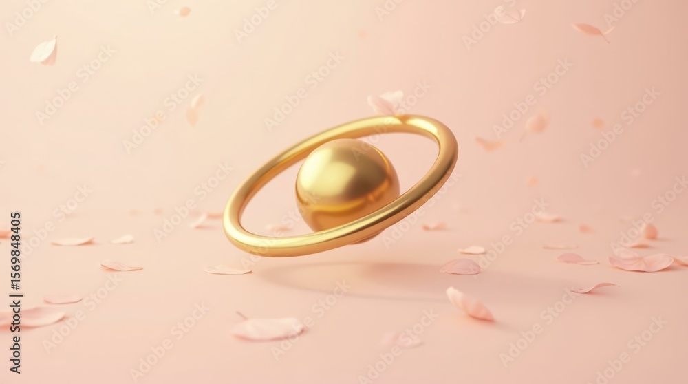 Aufkleber metallic shape on soft tone — horizontal clean fall scene for elegant design and ads.