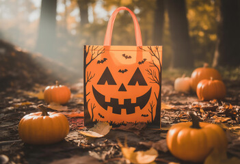 Halloween jack-o-lantern bags generative ai