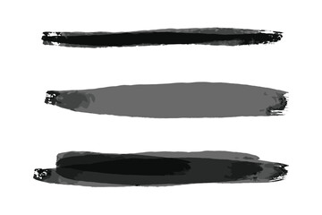 Brush Strokes: Grunge Style, Grayscale, Vector Illustration