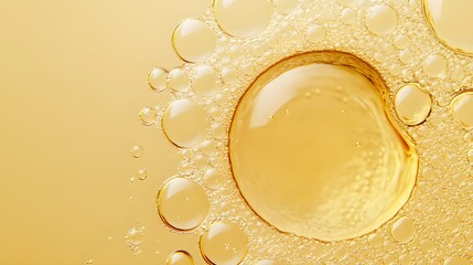 Amber Cosmetic Gel Serum Oil Bubbles Texture Background