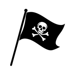 Pirate flag clipart on a white background vector illustration