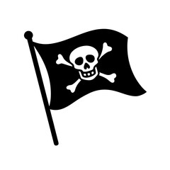 Pirate flag clipart on a white background vector illustration