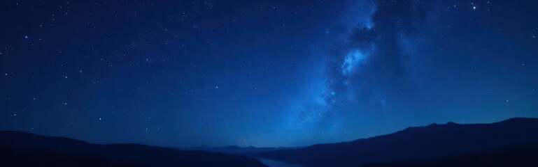 Fototapeta premium Deep indigo night sky, faint star dust, subtle textured grain , rough, dark blue