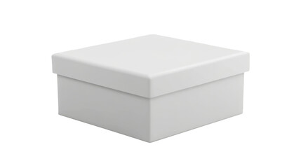 White gift box with elegant ribbon and clean minimal wrapping style isolated on white background