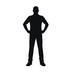 Silhouette of a Man: Powerful Pose, Strong Stance, Business, Leadership