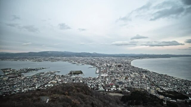 Hakodate city view from mount Hakodate viewpoint