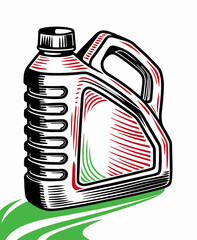 Plastic Oil Bottle Container Packaging Design Illustration