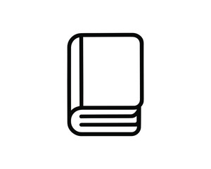 Outline Closed Book Icon Vector Illustration Isolated on White Background Design