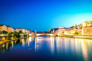 Lyon, France in a beautiful summer night