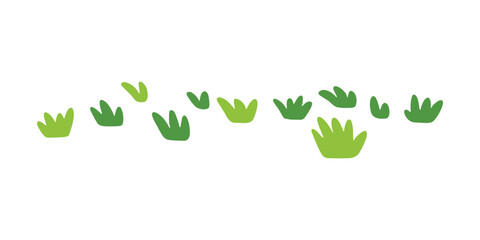 isolated vector grass tufts patch in a flat cartoon style, ideal for nature-themed borders and landscape designs. Natural design and decoration
