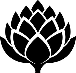 Artichoke Vegetable Icon Black and White