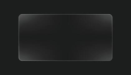 Sleek Dark Glass Frame Mockup with Subtle Reflections on a Black Background