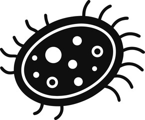 Monochrome Bacteria Microbe Icon Illustration