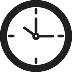 Simple Black Clock Icon for Time, Schedule, and Deadlines