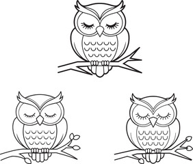 A happy owl sleeping on vector image